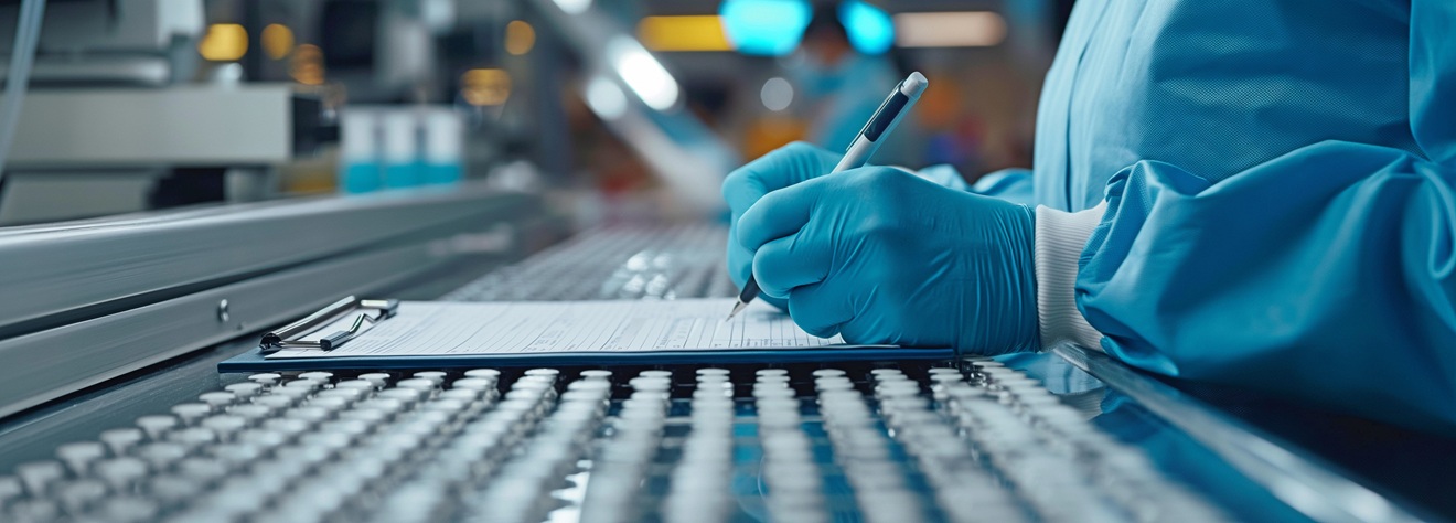 Grafika symbolizująca certyfikację odbioru linii produkcyjnej Synthaverse