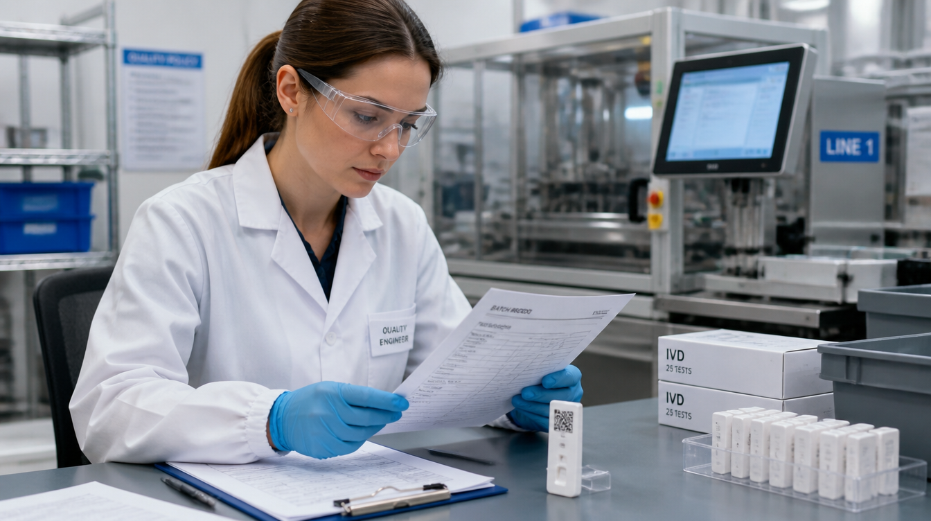 Kontrola jakości domowego testu IVD w laboratorium producenta.
