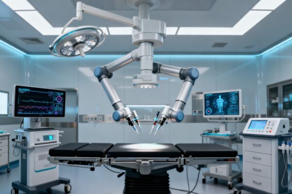 System robotyczny Versius i temat współpracy CMR Surgical z NVIDIA przy rozwoju AI dla robotyki chirurgicznej