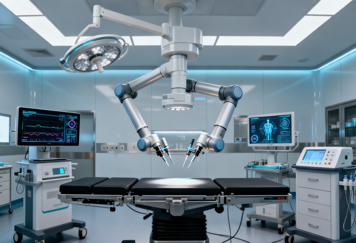 System robotyczny Versius i temat współpracy CMR Surgical z NVIDIA przy rozwoju AI dla robotyki chirurgicznej
