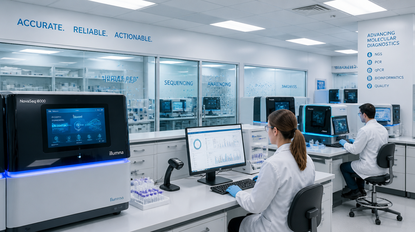 Laboratorium diagnostyki molekularnej z aparaturą NGS do badań IVD.