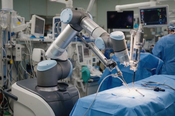System robotyczny do operacji ortopedycznych w sali operacyjnej.