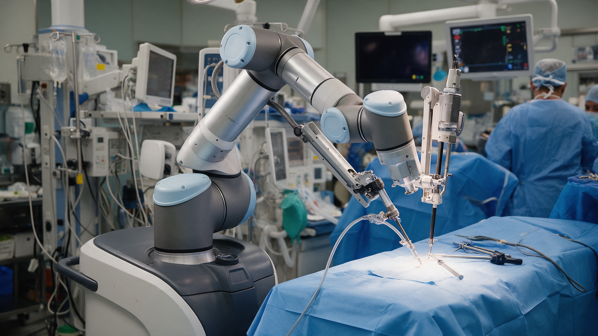 System robotyczny do operacji ortopedycznych w sali operacyjnej.