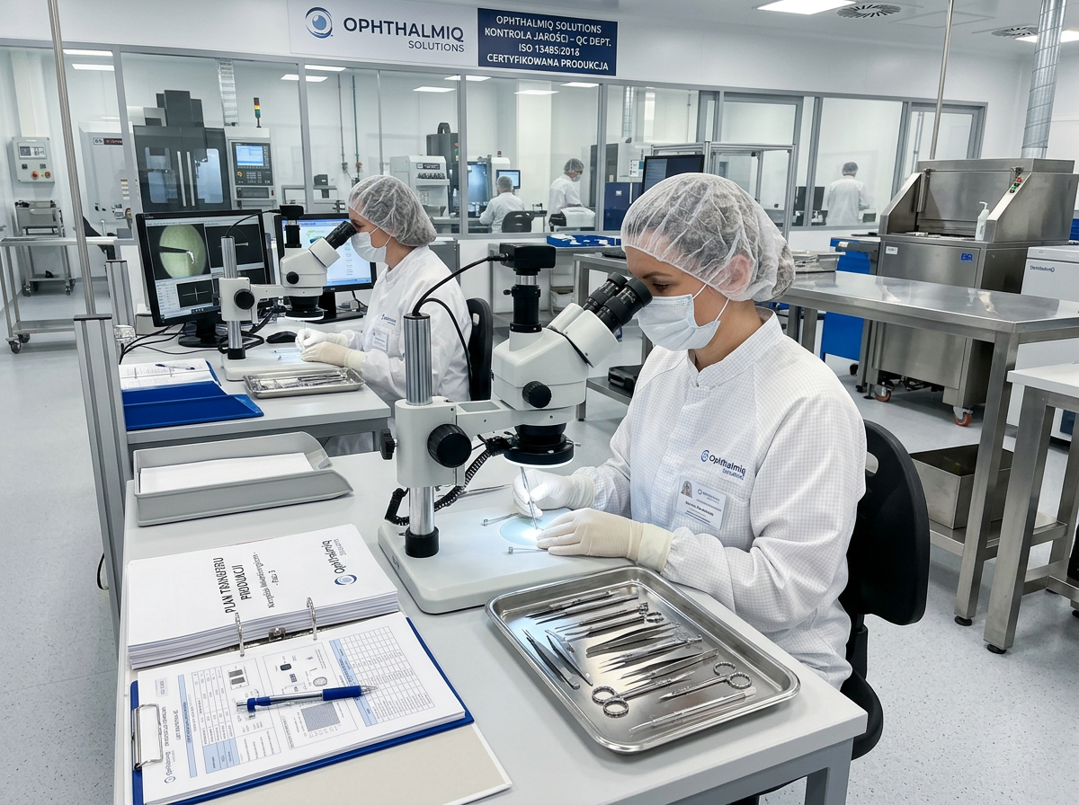Zakład produkcyjny wyrobów okulistycznych podczas reorganizacji procesu wytwarzania