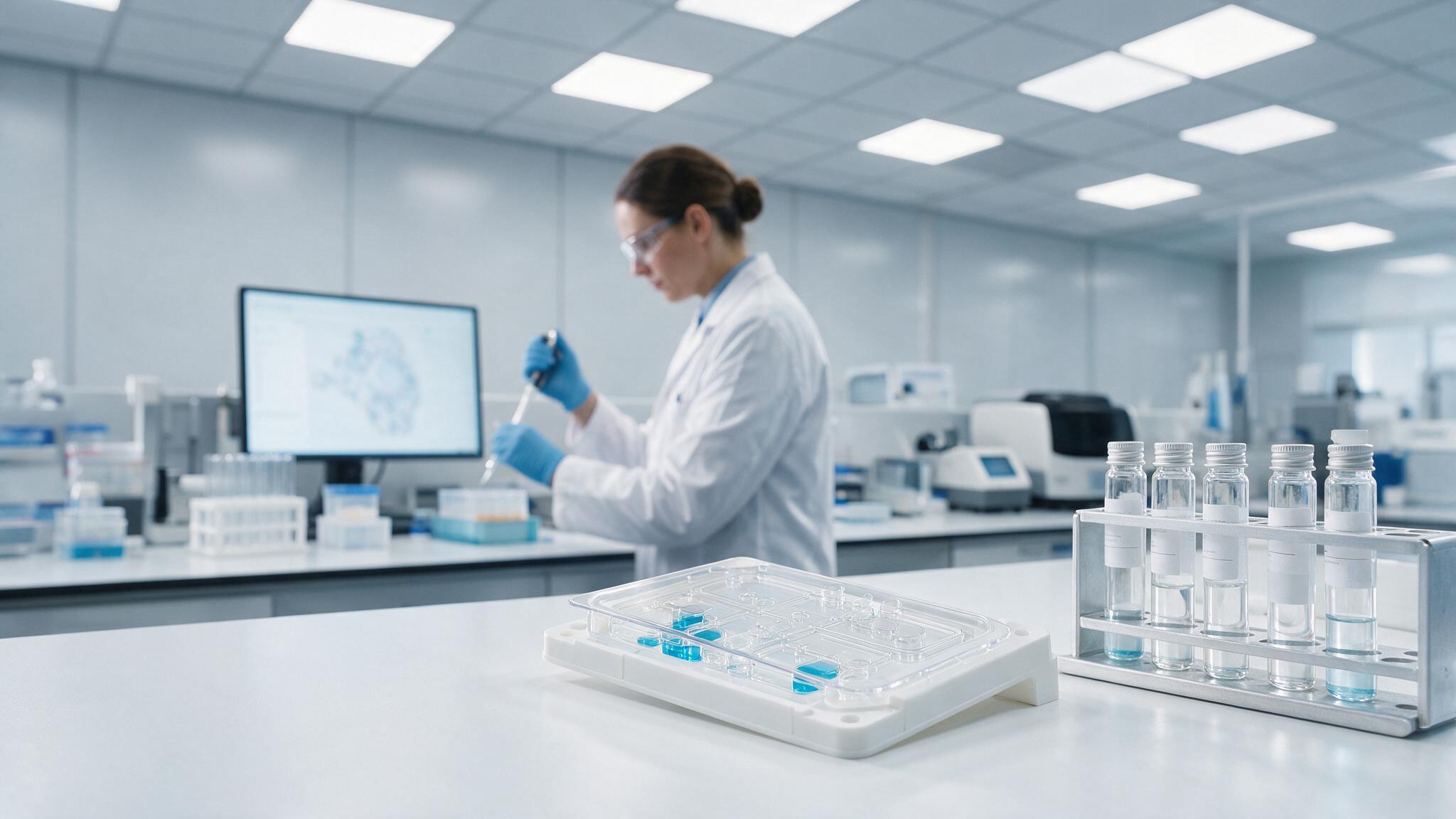 Laboratorium diagnostyki molekularnej z odczynnikami i układem mikroprzepływowym