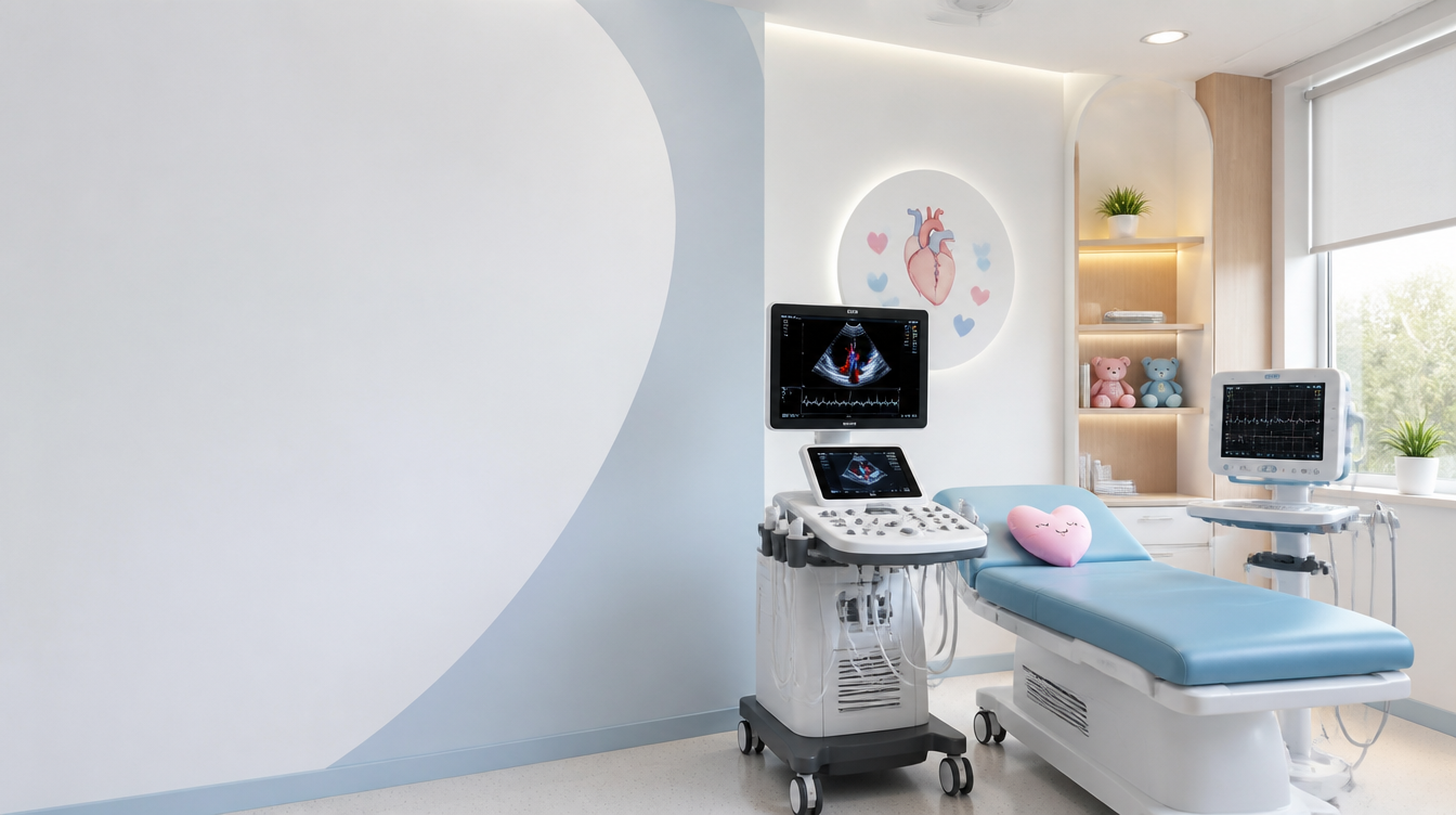 Aparatura diagnostyczna w nowoczesnej pracowni kardiologii dziecięcej.