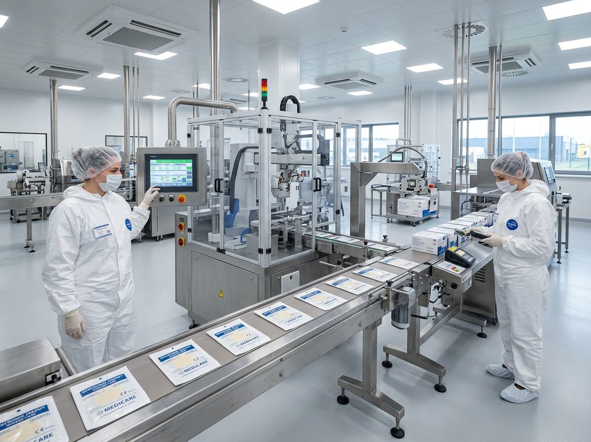 Europejski zakład produkcyjny wound care z cleanroomem i linią pakowania