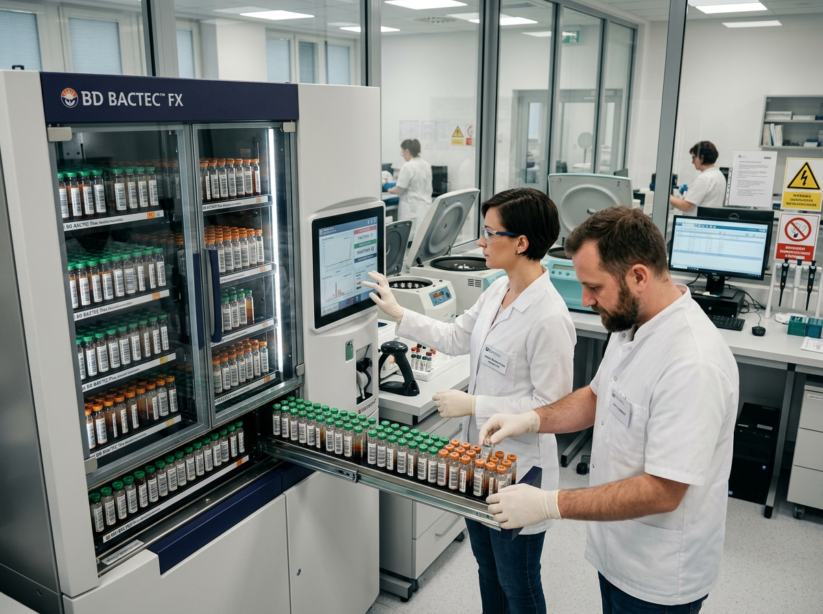Zautomatyzowany system do posiewów krwi BD BACTEC FXI w laboratorium mikrobiologicznym