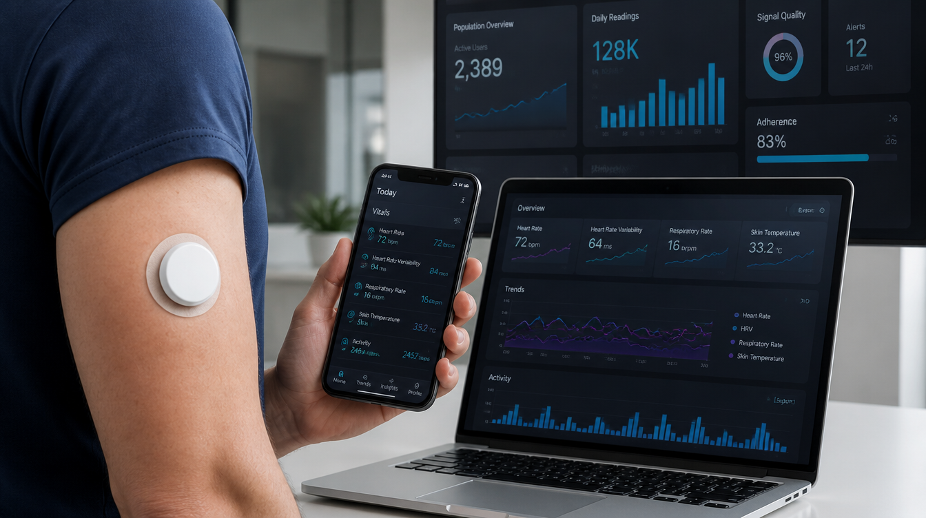 Sensor glukozy połączony z aplikacją analizującą dane metaboliczne.