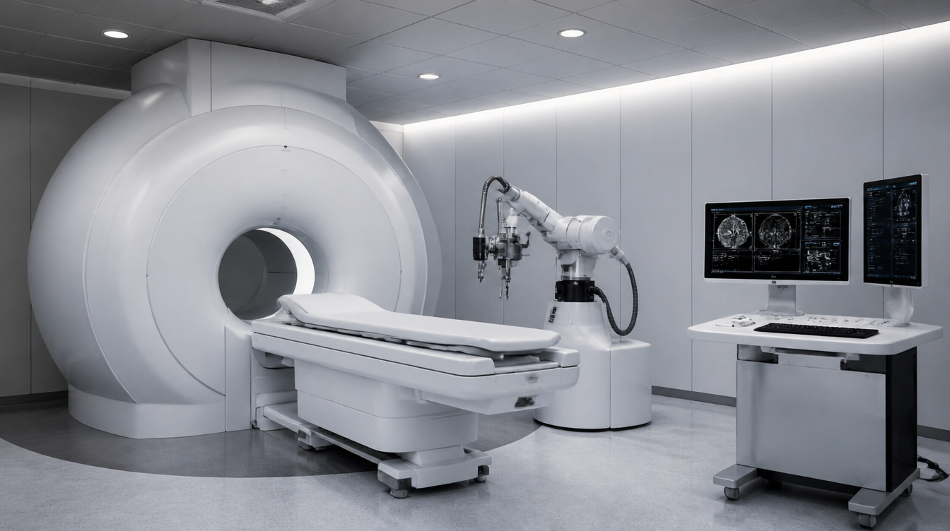 MRI-kompatybilna platforma robotyczna w nowoczesnym środowisku obrazowania medycznego.