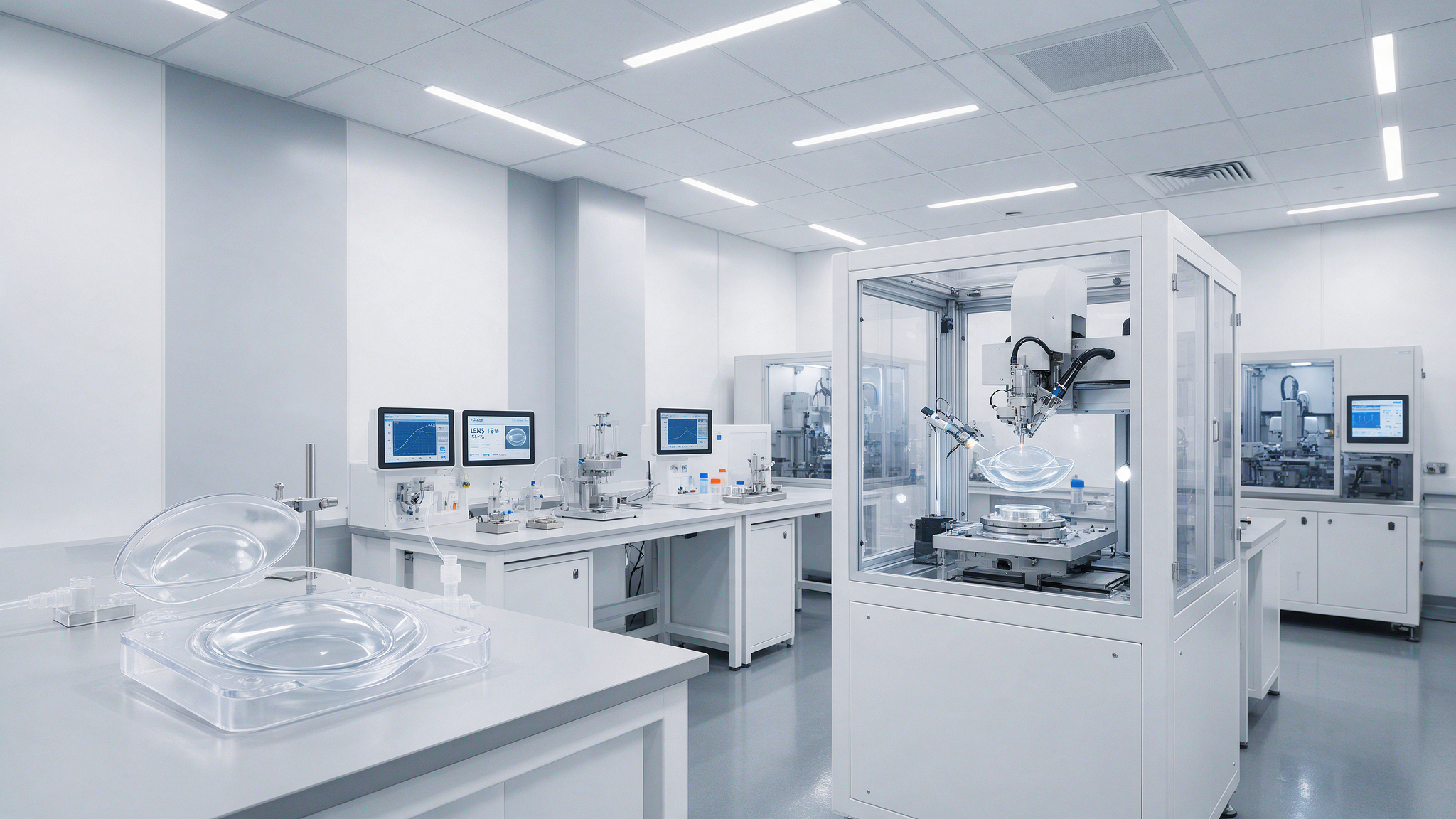 Laboratorium R&D i produkcji pilotażowej komponentów do soczewek kontaktowych