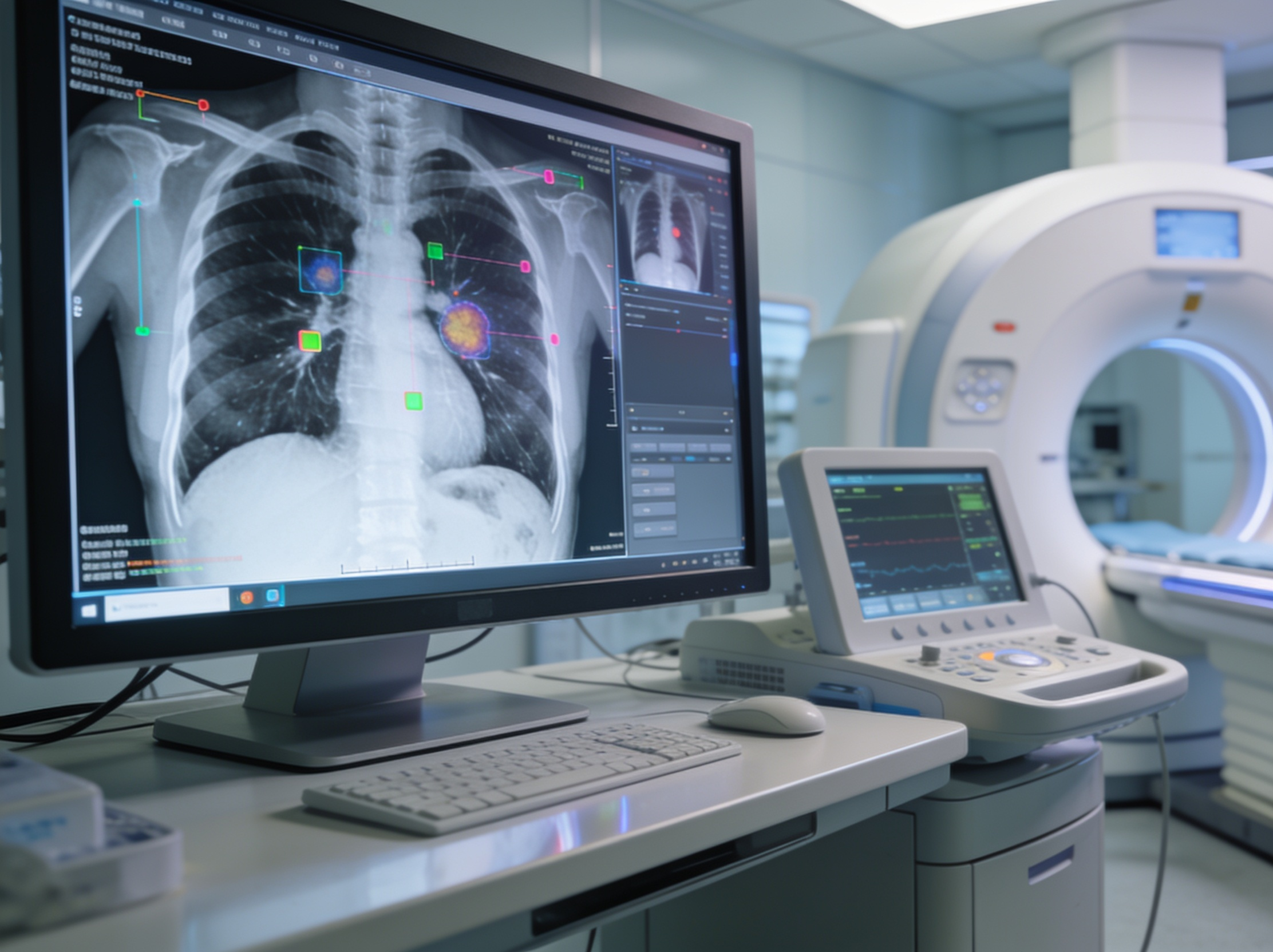Oprogramowanie AI analizujące obrazy tomografii komputerowej płuc