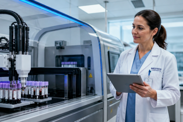 Robotyczne stanowisko do automatyzacji pobierania krwi w laboratorium diagnostycznym